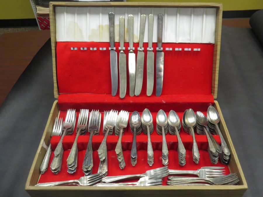 Our+CHS+cafeteria+staff+found+this+box+of+real+silverware+with+CHS+engraved+on+the+handle.+No+one+knows+how+old+it+is%21