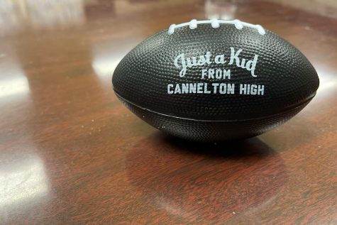 A photo of a rare Cannelton football. 