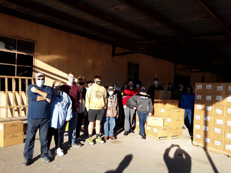 A group of CHS students helped distribute 2,000 boxes of food to help those affected by the COVID-19 pandemic. Friday, October 30, 2020.