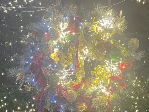 A beautiful, festive holiday wreath.